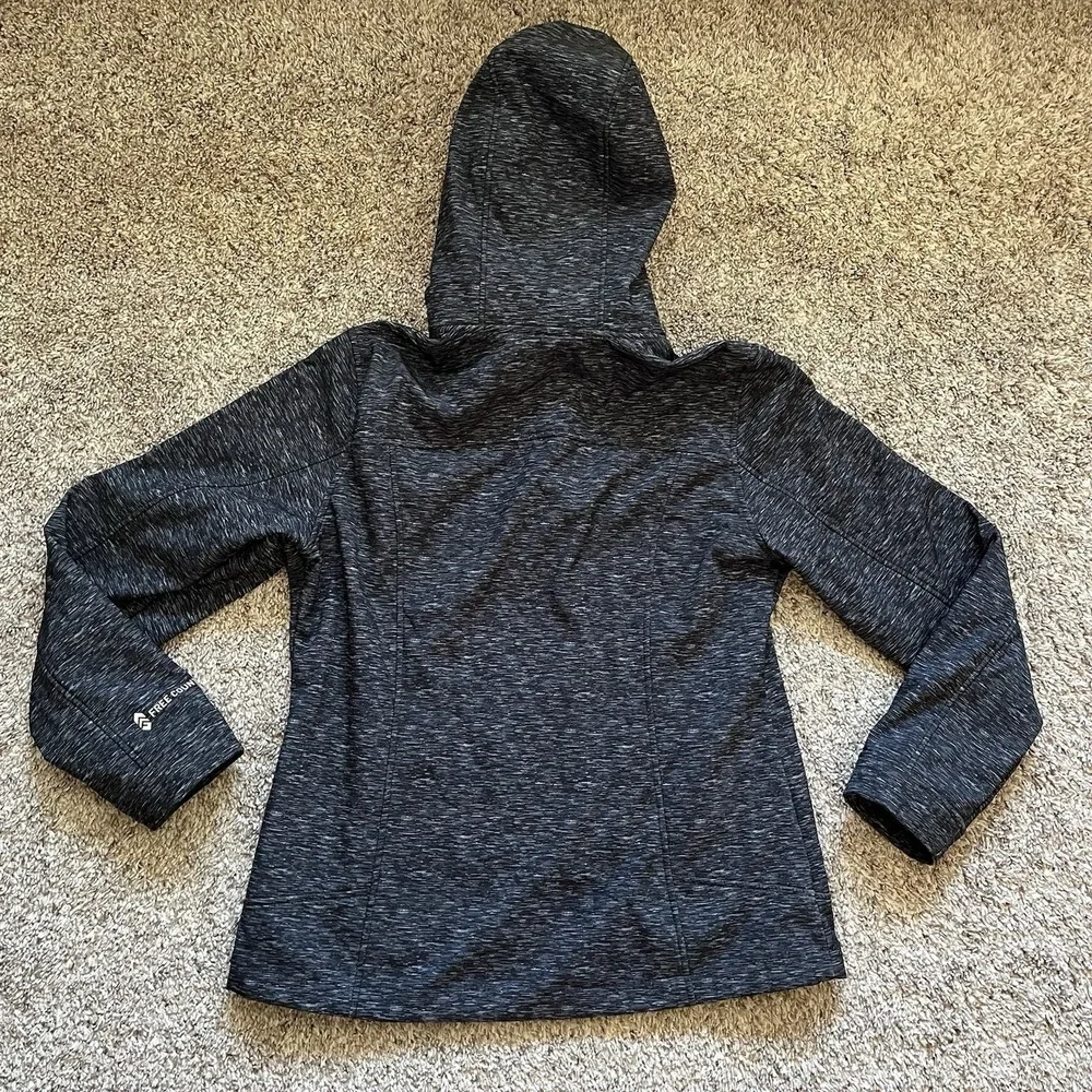 Free Country Jacket Women's Medium Black/Gray Full Zip Hood - Picture 2 of 10
